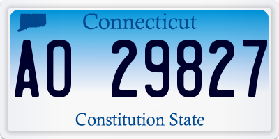 CT license plate AO29827