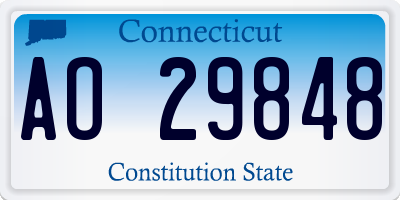 CT license plate AO29848