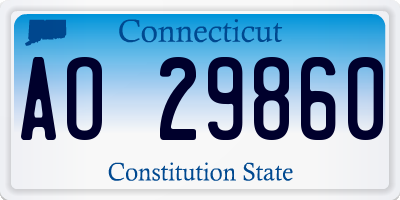 CT license plate AO29860