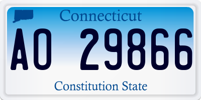 CT license plate AO29866