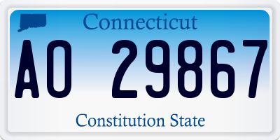 CT license plate AO29867