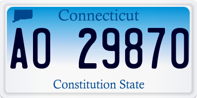 CT license plate AO29870