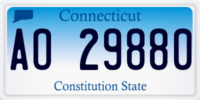 CT license plate AO29880