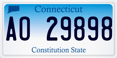 CT license plate AO29898