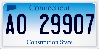 CT license plate AO29907