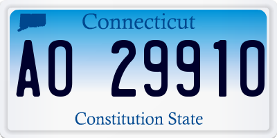 CT license plate AO29910