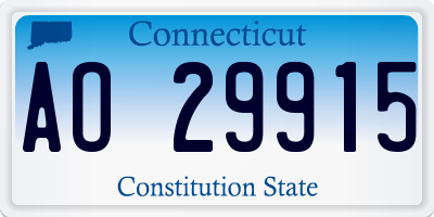 CT license plate AO29915