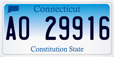 CT license plate AO29916