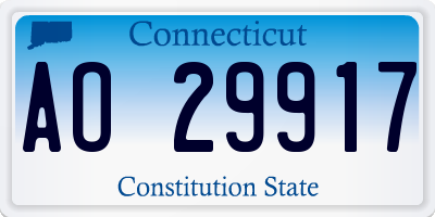 CT license plate AO29917