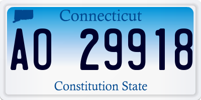 CT license plate AO29918