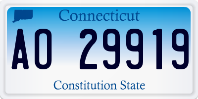 CT license plate AO29919