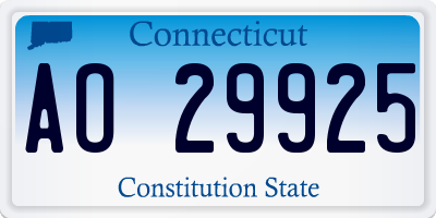 CT license plate AO29925