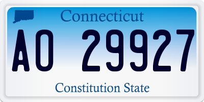 CT license plate AO29927