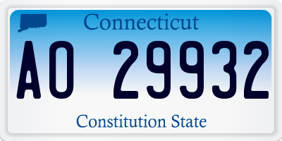 CT license plate AO29932