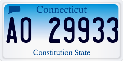 CT license plate AO29933