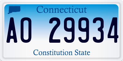 CT license plate AO29934