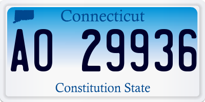 CT license plate AO29936