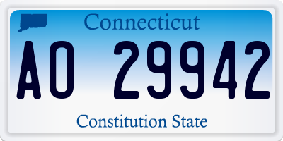 CT license plate AO29942