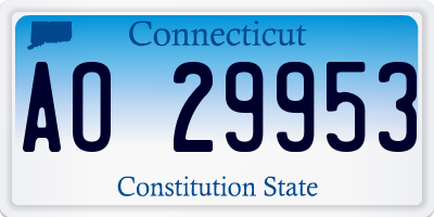 CT license plate AO29953