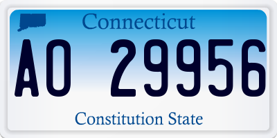 CT license plate AO29956