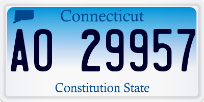 CT license plate AO29957