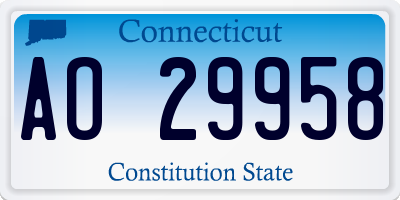 CT license plate AO29958