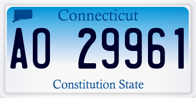 CT license plate AO29961
