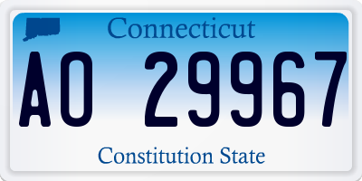 CT license plate AO29967