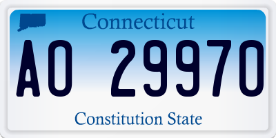 CT license plate AO29970