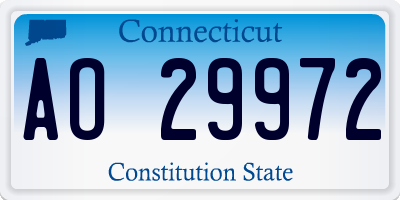 CT license plate AO29972