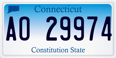 CT license plate AO29974