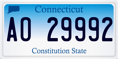 CT license plate AO29992