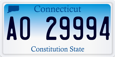 CT license plate AO29994
