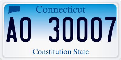CT license plate AO30007