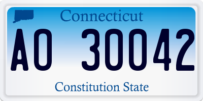 CT license plate AO30042