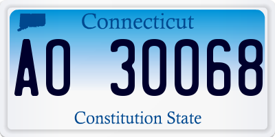 CT license plate AO30068