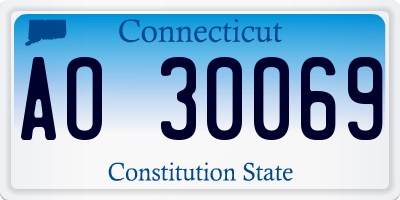 CT license plate AO30069
