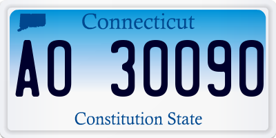 CT license plate AO30090
