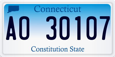 CT license plate AO30107