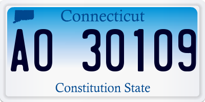 CT license plate AO30109