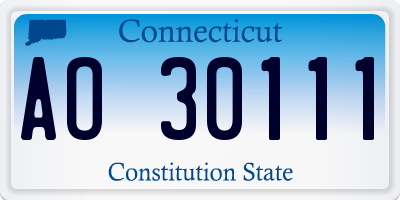 CT license plate AO30111