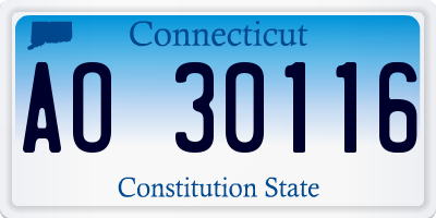 CT license plate AO30116