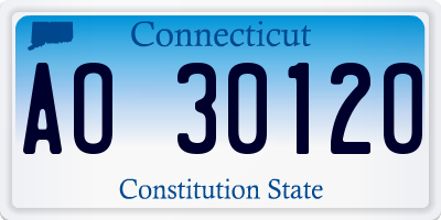 CT license plate AO30120