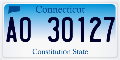 CT license plate AO30127