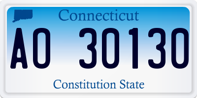 CT license plate AO30130
