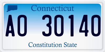 CT license plate AO30140