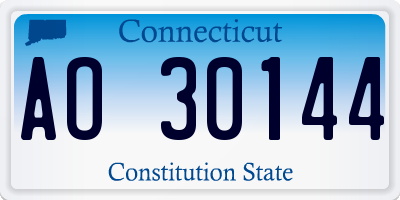 CT license plate AO30144
