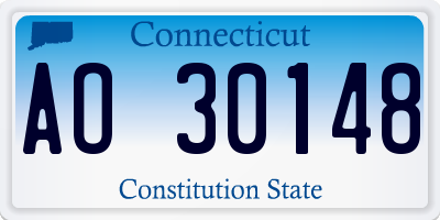 CT license plate AO30148