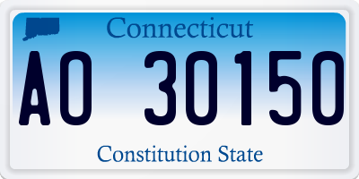 CT license plate AO30150