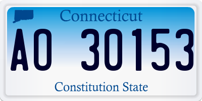 CT license plate AO30153